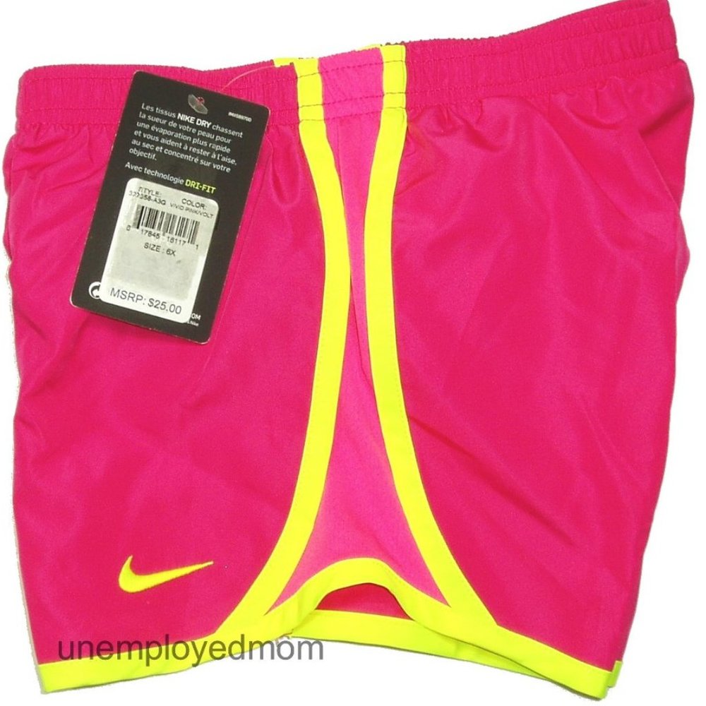 Nike Short Tempo Pink Volt Girls Sports Athletic Active Wear BTS Dri Fit